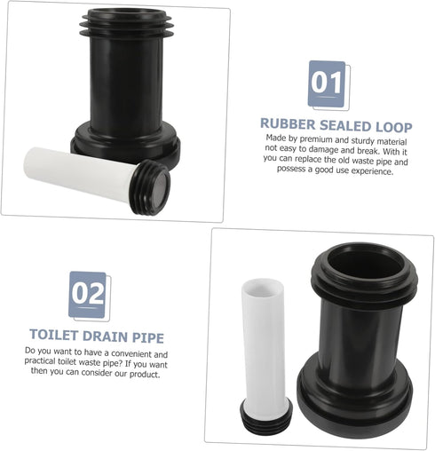 2pcs toilet connecting water flush extension toilet Lengthened toilet parts drainage Toilet Accessory for Wall Drain t tool rubber pvc water tank ...
