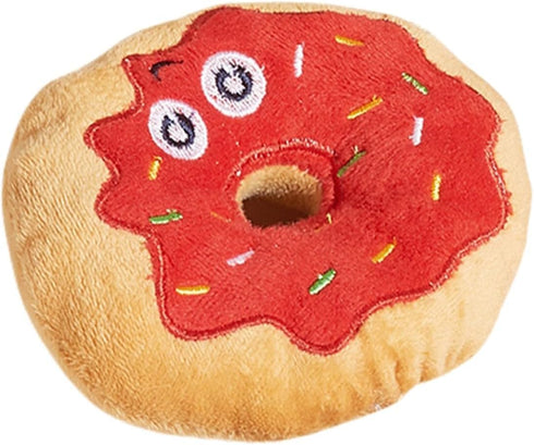 Red Interactive Dog Toys Interactive Donut Plush Toy Bite Resistant Fun Squeaky Sound Toys Relieve Stress Dog Accessory Dog Toys Funny Dog Squeak ...