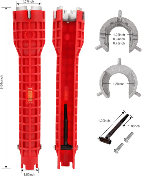 Basin Wrench,8 in 1 Faucet and Sink Installer Multi Tool,Multi-Purpose Plumbing Wrench Faucet Wrench Sink Wrench Plumbers Wrench for Pipe and Tub ...