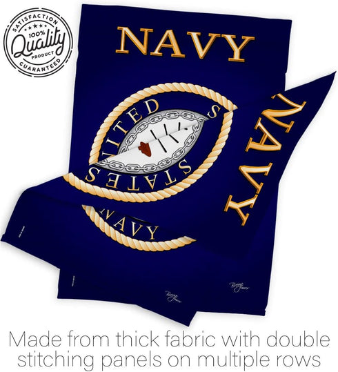 Breeze Decor US Navy USN Armed Forces Seabee Official Licensed United State American Military Retire Decorative, Garden Flag 13"x 18.5", Memorabil...
