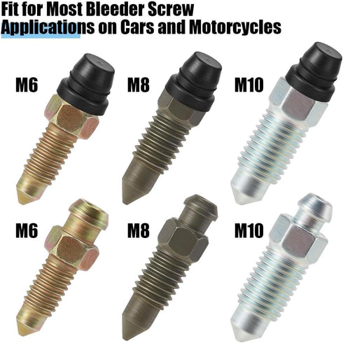 18PCS Car Brake Bleeder Screw Caps, Auto Rubber Grease Fitting Cap Dust Zerk Cover, Car Brake Bleeder Nipple Cap, Universal Brake Caliper Dust Ste...