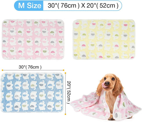 Pet Soft 1 Pack 3 Blankets Pet Blankets for Large Dogs, Fluffy Cats Dogs Blankets for Small Medium & Large Dogs, Cute Print Pet Throw Puppy Blanke...