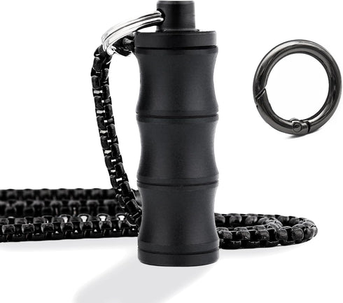 Titanium Small Pill Box Titanium Pill Case Necklace Nitro Mini Waterproof Keychain Pill Holder Lightweight Charming Pendant Necklace Pill Containe...
