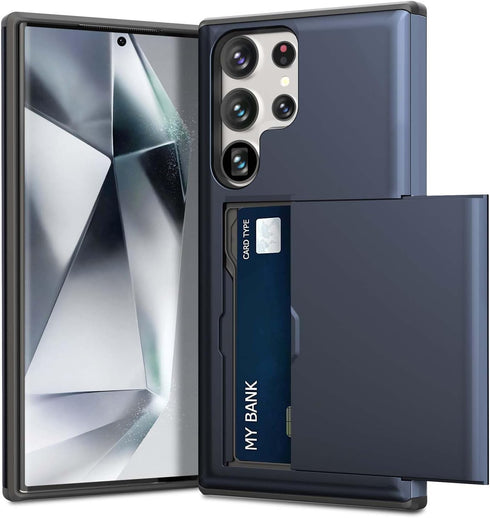 ZUSLAB Card Holder Slot Case Compatible with Samsung Galaxy S24 Ultra 6.8 Inches 2024, Phone Wallet Case for Galaxy S24 Ultra, Shockproof Rubber &...