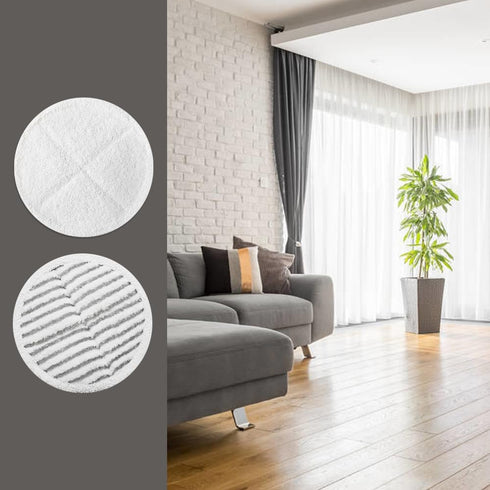 8 Pack Spinwave Mop Pads Compatible with Bissell Spinwave 2039A 2124: 4 Soft Pads 4 Scrubby Pads for Hardwood Floor Cleaning - 8.26 Inch Spin Repl...
