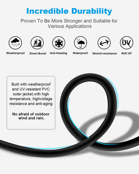 DDMALL CAT 8 Ethernet Cable 10ft, High Speed 40Gbps 2000MHz Indoor & Outdoor Network Internet LAN Cable, SFTP CAT8 Patch Cord with Gold Plated RJ4...