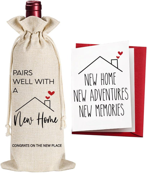 Pairs Well with A New Home Wine Gift Bag, New House Homeowner Wine Bag Funny Housewarming Gift for Hostess Realtor Clients BFF Women, New Place Cl...