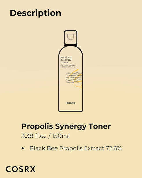 COSRX Full Fit Propolis Synergy Toner, 150ml / 5.07 fl.oz | Instant Moisture Boosting Toner, Propolis 72.6% Honey 10.7% Panthenol, Korean Skin Car...