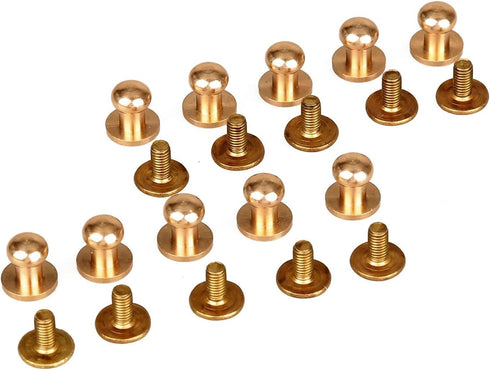Happy E-life 24 Pcs Head Button Brass Stud Screwback Screw Back Spots DIY for Purse Handbag(5/6/7/8/9/10mm)...