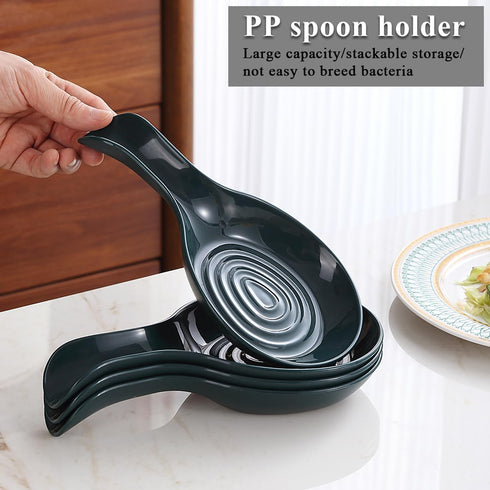 Kyraton Spoon Rest 2 Pack, Plastic Spoon Holder For Kitchen Counter, Kitchen Utensil Rack For Spoons, Tongs, Spatulas, Spoon Rack For Hob, Spatula...