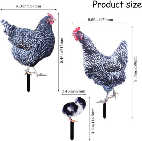 SaiDian 1Set Acrylic Chicken Statues Realistic Chicken Family Animal Garden Statues for Yard Art Lawn Rustic Garden Outdoor Décor...