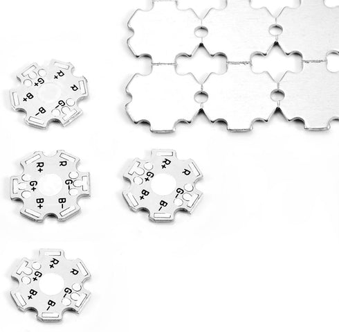 CHANZON 25pcs 1W 3W 5W LED Heat Sink (6 pin White) Aluminum Base Plate Panel PCB Circuit Board Substrate 20mm Star DIY Heat Sink Cooling for RGB C...