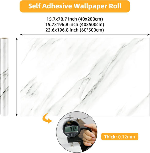 Marble Peel and Stick Contact Paper for Countertop Wallpaper Easily Removable Self Adhesive Contact Paper for Bathroom Kitchen Table Desk 15.7"x78...
