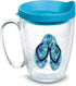 Tervis Sequins Flip Flops Made in USA Double Walled Insulated Tumbler Cup Keeps Drinks Cold & Hot, 16oz Mug, Clear...