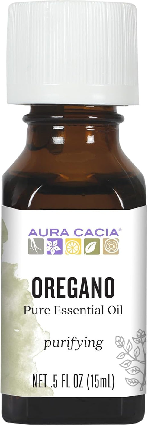 Aura Cacia 100% Pure Oregano Essential Oil, GC/MS Tested for Purity, 15 ml, Origanum vulgare, 0.5 Fl Oz...