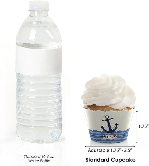 Big Dot of Happiness Ahoy - Nautical Baby Shower or Birthday Party Decorations Cupcake Wrappers Set 12...
