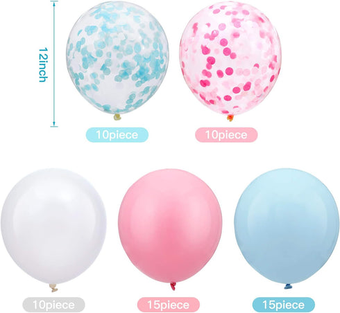 60 Pieces 12 Inch Latex Pastel Balloons Macaron Confetti Balloons for Baby Shower Gender Reveal Birthday Party Decorations...