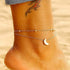 Dainty Gold/Silver Anklet for Women 14K Gold Plated Layered Satellite Beads Heart Anklets Layering Rhinestone Cubic Zirconia Ankle Bracelets Minim...