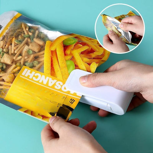 1Pc White Mini Bag Sealer - Portable Food Sealer Vacuum Sealer Heat Seal Bag Sealer Specialty Appliances...