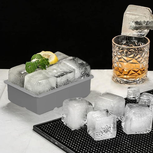 ROTTAY Ice Cube Trays (Set of 2), Sphere Ice Ball Maker with Lid & Large Square Ice Cube Maker for Whiskey, Cocktails and Homemade, Keep Drinks Ch...