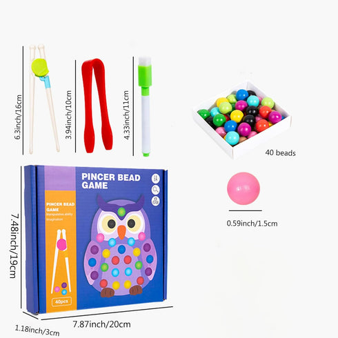shenhailan Montessori Wooden Clip Bead Board Game Fine Motor Skills Toys for Boys and Girls 3 4 5 Years Old MC-189 (Owl)...