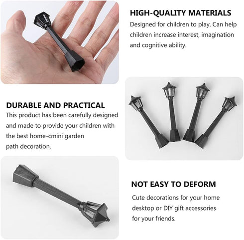 EXCEART 6pcs Ornament Miniature Lights Tiny House Streetlights Model Miniature Street Lamp Mini Lamp Post Lamppost Christmas Decorations Model Acc...