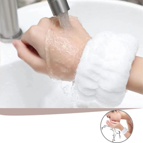 Face Washing Wristbands-Absorbent Wristband for Washing Face Microfiber Wrist Wash Band Towel, Makeup Skincare Prevent Liquids Spilling Down Arm (...