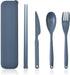 Large Reusable Travel Utensils Set with Case, Plastic Silverware Set for Adults Travel Picnic Camping, Portable Flatware Cutlery Set with Chopstic...