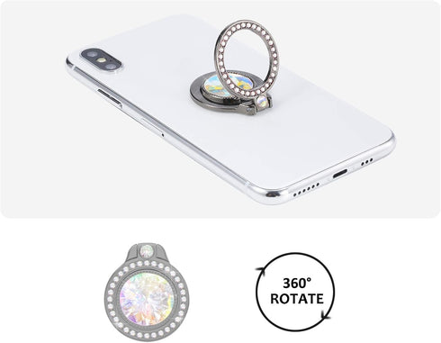 Glitter Bling Bling Phone Ring Holder,Sparkle Phone Ring Artificial Diamond Kickstand,Rhinestone Cell Phone Finger Ring Grip for Girls Women for A...