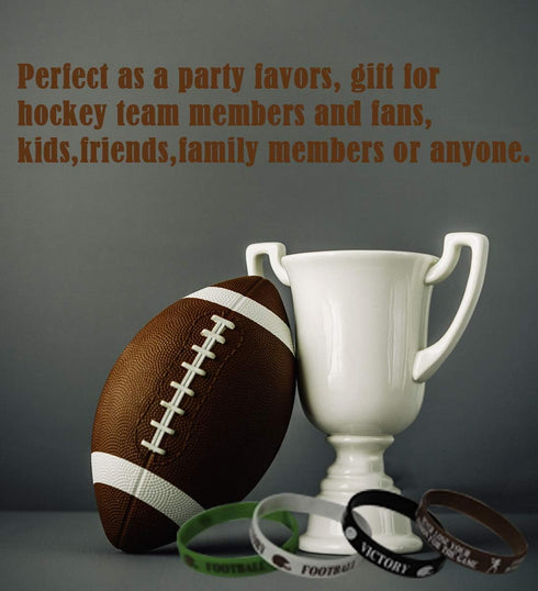 36 PCS Football Motivational Rubber Bracelets - Super Bowl Sports/Football Birthday Party Favors Supplies Decorations Gifts Prize Silicone Wristba...