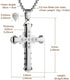 HZMAN Religion Men's Large Byzantium Stainless Steel Cubic Zirconia Cross Necklace Pendant 22 + 2 Inch Chain...