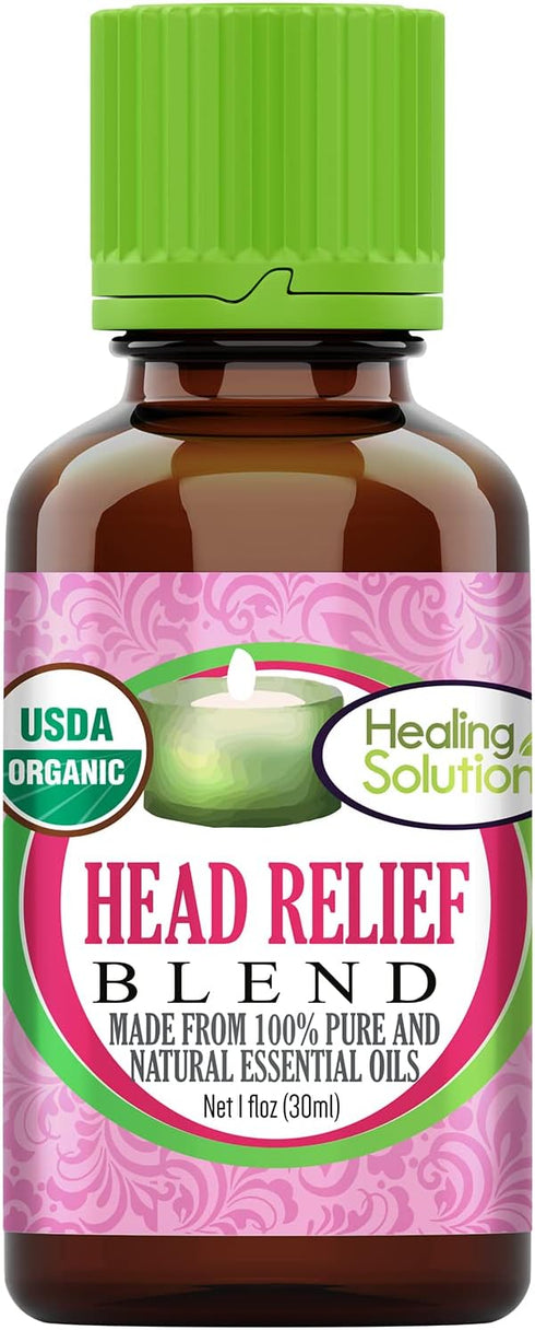 Healing Solutions Oils - 1 oz Head Ease Essential Oil Blends Organic for Diffusers, Aromatherapy - Head Ease Essential Oil Blend - Diffuser Oil - ...