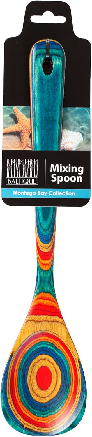 Baltique Montego Bay Collection 12-1/2" Wooden Cooking Spoon, Safe for Nonstick...