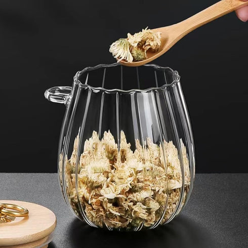 Sugar Container with Bamboo Lid and Spoon,21 oz Sugar Bowl Glass Jar for Coffee Bar Accessories Coffee Canister Kitchen Decor Housewarming Christm...