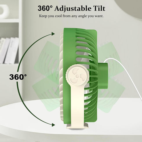 TRELC Desktop Fan, 3-in-1 USB Table Wall Mounted Fan with 360° Rotation Adjustable, Strong Airflow Quiet Personal Fan for Bedroom, Office, Living ...