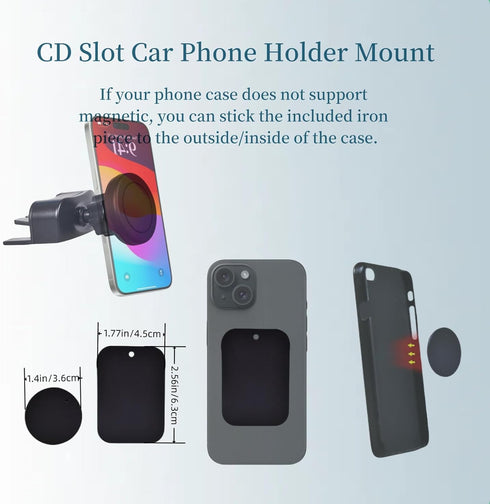 CD Slot Car Phone Holder Mount for Car Magnetic Mount Compatible with Case iPhone 15/14/13/12 Pro Max Plus Mini Smartphone 17.2mm Ball Adapter CD ...