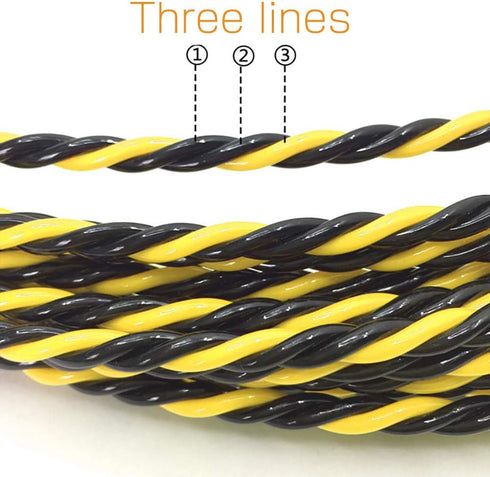 Fish Tape 49FT Wire Fishing Tools 6.0mm Diameter 3 Wires Twisted with Guide Spring, Ideal for Wire Fishing Black and Yellow 15m...
