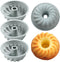 6.4 Inches Novelty Round Baking Cake Pans, Non-Stick Silicone Fluted Tube Pans Set, Bakeware Cake Molds for Small Birthday Cake, Breads, Large Jel...