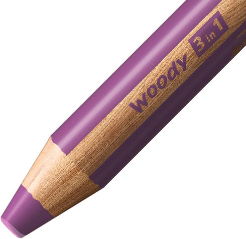 STABILO Multi-talented Pencil woody 3-in-1 - Single Pencil - Lilac...