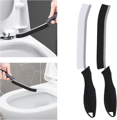 Toilet Brush, 2 Pcs Bathroom Cleaning Brush, Toilet Scrubber, Deep Toilet Bowl Brush with Hanging Hole, Multifunctional Gap Cleaning Brush, Bristl...