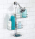 InterDesign Linea Adjustable Shower Caddy - Bathroom Storage Shelves for Shampoo, Conditioner and Soap, Silver...
