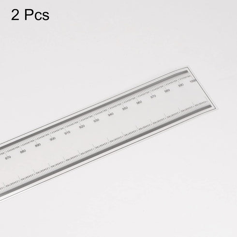2pcs Film Flexible Ruler 100cm 0.1mm Scale with R Angle & Width Lines PET Plastic Folding Straight Ruler Calibration Soft Ruler Measuring Tool for...
