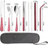 Travel Utensils with Case?Reusable Travel Cutlery Set with Case Stainless Steel Flatware Set for Camping 8pcs Including Dinner Knife Fork Spoon Ch...
