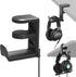 Headphone Holder Under Desk, Gaming Headset Headphone Hook Hanger Hook, Headphone Stand with 360-Degree Adjustable Rotating Arm Clamp- Built in Ca...