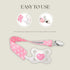 Dodo Babies Pacifier Clip with Case Set - 5-Piece Set, Pink & Gray Prints - Universal Binkie Clip & Holder Fits Most Pacifiers & Teethers - Secure...