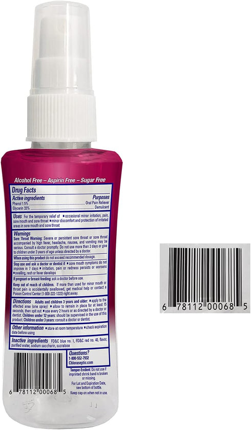 Chloraseptic Max Strength Sore Throat Spray, Wild Berries Flavor, 4.0 fl oz...