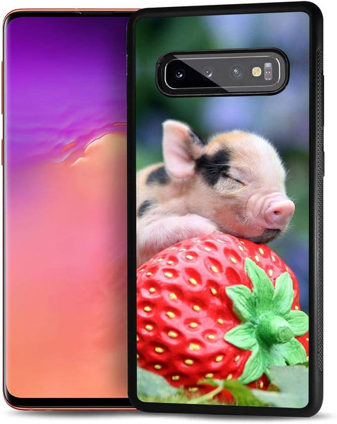 for Samsung S10e, Galaxy S10e, Durable Protective Soft Back Case Phone Cover, HOT12276 Baby Pig Strawberry...