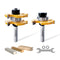 Tongue and Groove Router bit Set of 2 Pieces 1/2 Inch Shank Router Bit 3 Teeth Adjustable T Shape Wood Milling Cutter Woodworking Tool by CSOOM...