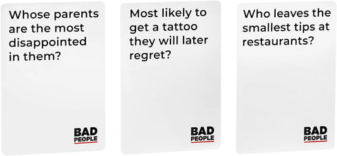 BAD PEOPLE Party Game - Find Out What Your Friends Really Think of You - Hilarious Adult Card Game for Fun Parties and Board Games Night with Your...