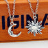2 Pcs Sun and Moon Necklace Set, Friendship Necklaces Best Friends Necklaces Crescent Celestial Valentine Heart BFF Jewelry Necklaces Gift for Wom...
